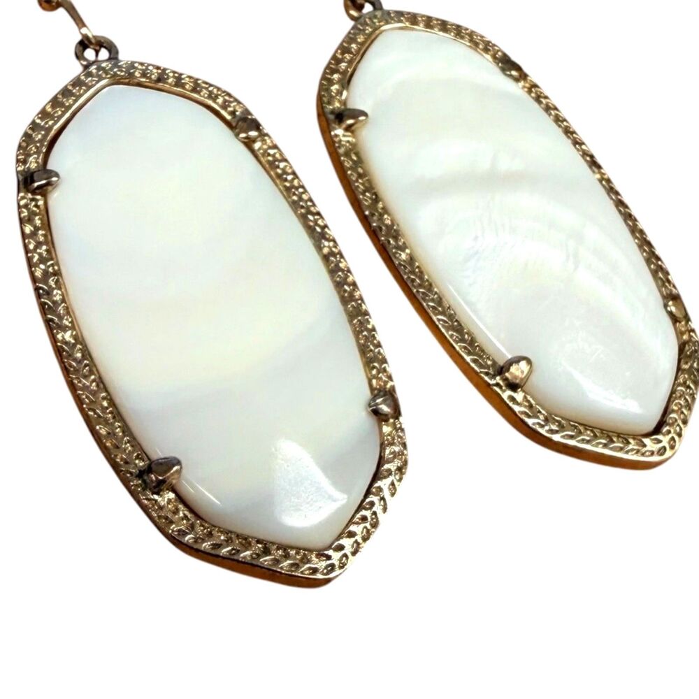 Kendra Scott Elle Gold Drop Earrings Ivory Mother-of-Pearl - Classic Signature